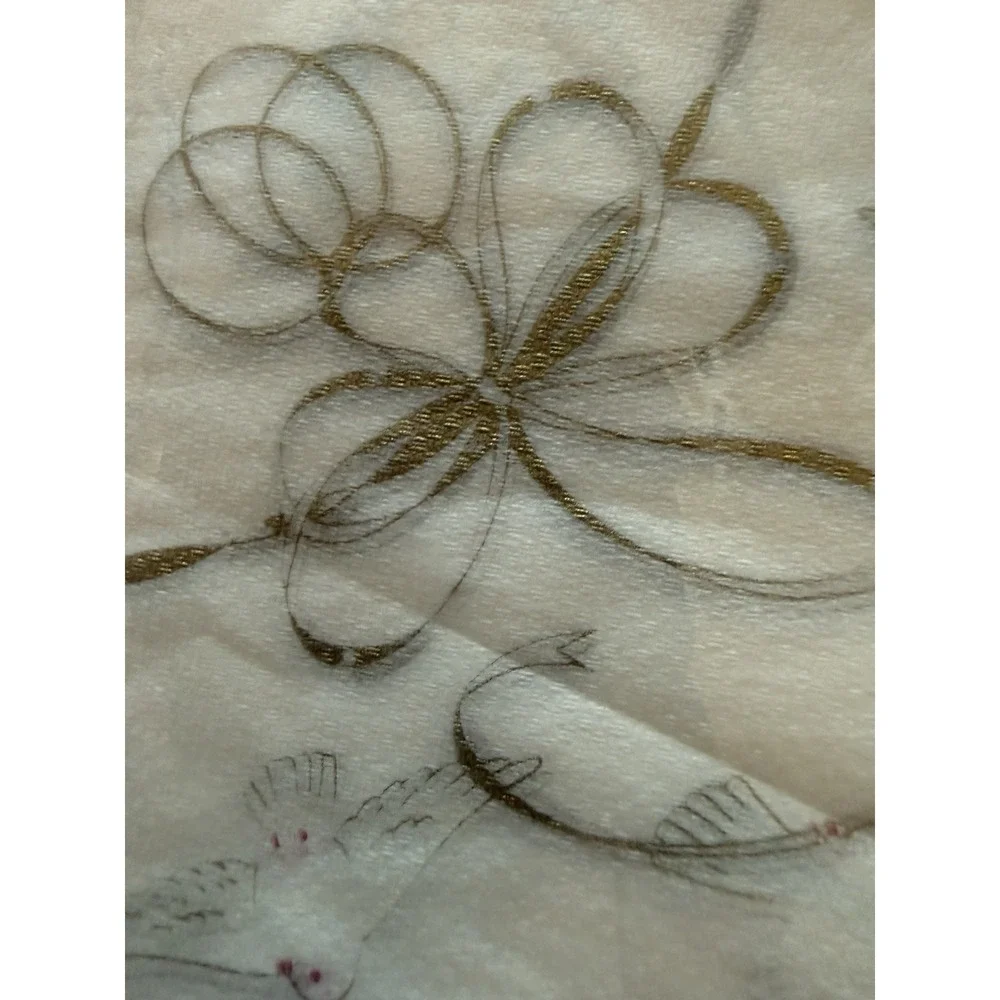 Vintage Paper Napkins Made In Japan Gold Bow Bird Die Cut Wedding 15ct NIP New
